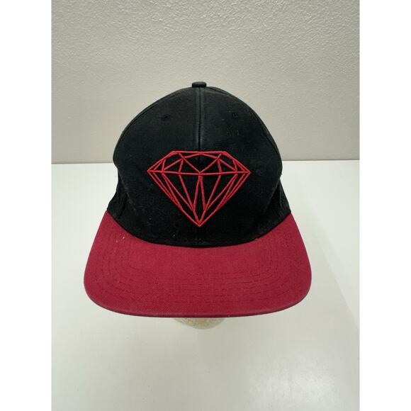Diamond Supply Co Snapback Flat Brim Black Red Adjustable Cap - Picture 1 of 9